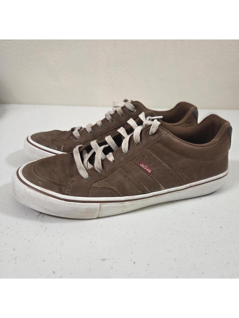 Levis Brown Suede Lace-Up Low Top Sneakers Men's US 11